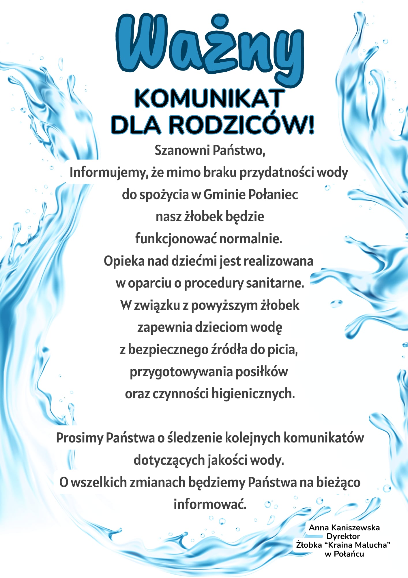 WAŻNY KOMUNIKAT